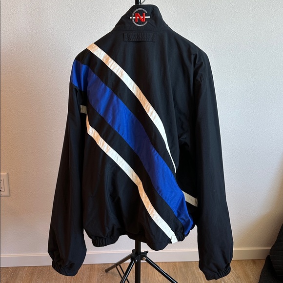 Vintage 90s Nautica Competition Black Tracksuit with Blue and White Stripes XL - Picture 4 of 5